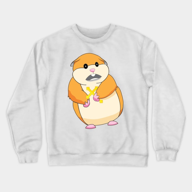 Scared Hamster with Cross Meme Hammond Crewneck Sweatshirt by alltheprints